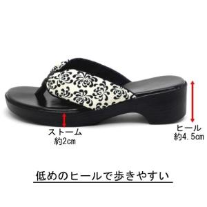 女性用 モノトーン 下駄風サンダル ローヒール...の詳細画像3