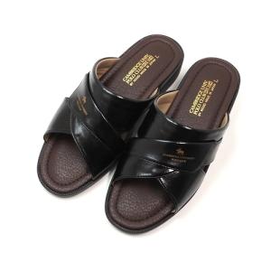 メンズ 前あき ヘップサンダル 日本製 ブラックの詳細画像1