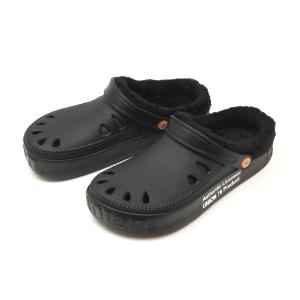 UNION76 メンズ ボア付 軽量  EVAサンダル ウォームサンダル  ブラック M(24.5-25.0cm) (サイズ限定特価商品)