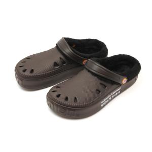 UNION76 メンズ ボア付 軽量  EVAサンダル ウォームサンダル  ダークブラウン M(24.5-25.0cm) (サイズ限定特価商品)