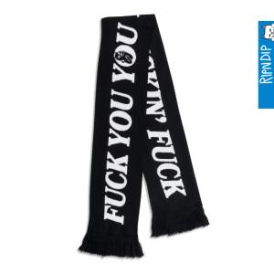 リップンディップ マフラー RIPNDIP Fuckin Fuck Knit Scarf (Black)｜hakko-chem