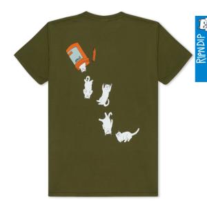 リップンディップ 半袖 Tシャツ RIPNDIP NERMAL PILLS TEE (MILITARY GREEN)｜hakko-chem