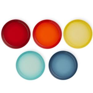 ル・クルーゼ　ネオ・ラウンド・プレート 22cm (5枚入り) レインボー