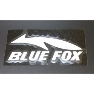 BLUE FOX ステッカー 白色/背景透明 横 約90mm 縦 約35mm｜hakobiya