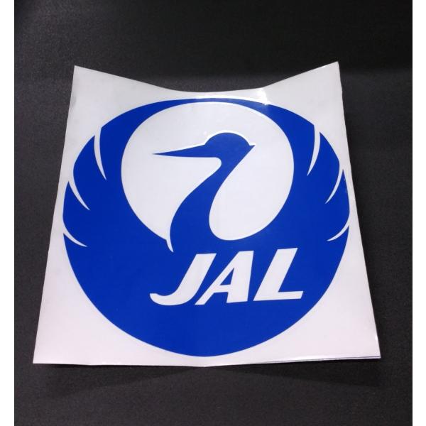 パロディステッカー JAL ブルーカラー/背景透明(車体色になります。)  約150mm(ф)