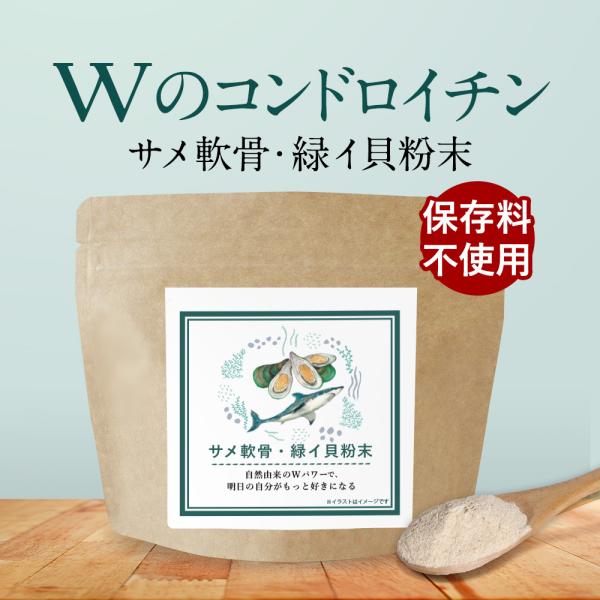 コンドロイチン 粉末 パウダー 100g グルコサミン サメ軟骨 緑イ貝 健康 ミドリイガイ