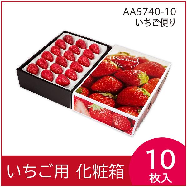 いちごギフト用化粧箱　いちご便り　果物箱　プレゼントボックス　贈答ケース　苺　包装資材　発送箱　パッ...