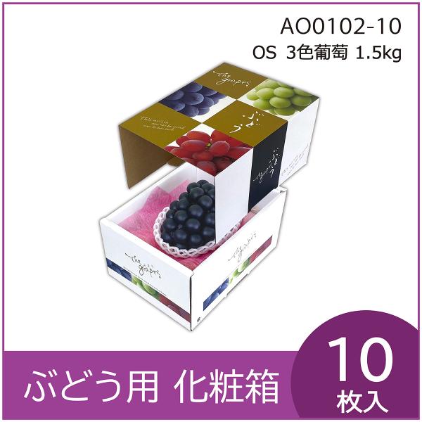 ブドウ・シャインマスカットギフト用化粧箱　OS 3色ブドウ 1.5kg　ぶどう　果物箱　プレゼントボ...