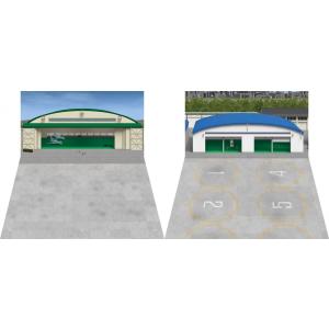 ジオラマシートmini-M 駐機場B　1/300　格納庫　1/144　ヘリポート　箱庭技研