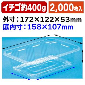 イチゴパック信和フルーツケース400 2ケース フルーツケース【信和】 苺 400（イチゴケース） A-PET 172×122×53mm