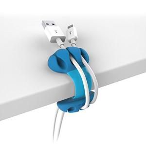 BOBINO デスクケーブルクリップ ブルー W5.2×D3.7×H5.8cm パソコン 配線 整理 まとめる 充電コード USB