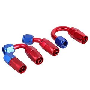 ホースエンドフィッティング-Qiilu ホースエンドフィッティング 車用 AN6 燃料ホース 180度 45度 90度 0度 アルミ製 (AN6