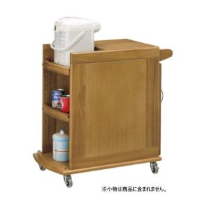 曙工芸製作所 74幅 ダイニングワゴン WA-845 キャスター付 可動棚3枚付