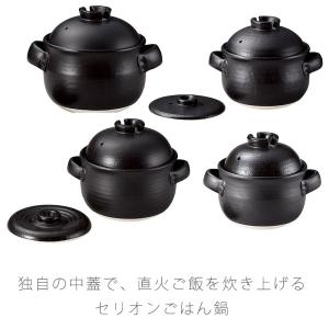 泰成ご飯鍋 耐熱鍋 ご飯鍋 二重蓋 陶器 直火OK 黒 2合炊 3合炊 4合炊 5合炊 おしゃれ アウトドア 万古焼 萬古焼
