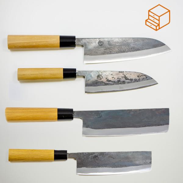 黒打 包丁 三徳 菜切包丁 白紙鋼 タダフサ x 箱屋の八代目オリジナル 爆買