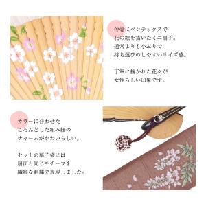 扇子 レディース 花柄 おしゃれ 高級 扇子袋...の詳細画像1
