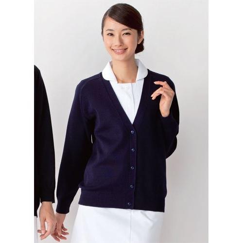 219 カゼン 白衣 ナースウェア カーディガン 女性用 毛玉ができにくい ラグラン袖 抗ピル素材 ...