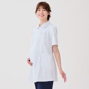 73-1572 住商モンブラン ナースウェア マタニティ ジャケット 女性用 半袖 制菌加工 透け防止 制電 防汚 内ポケット付き｜hakuinet