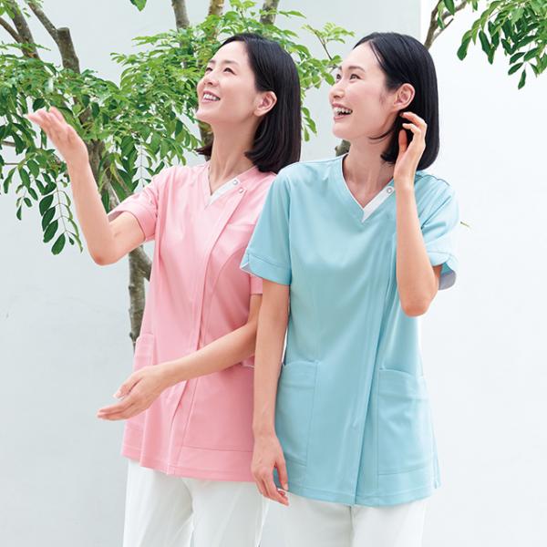 BD6132 ナガイレーベン スクラブ 白衣 女性用 医療 ナースウェア 半袖 PHSポケット きれ...