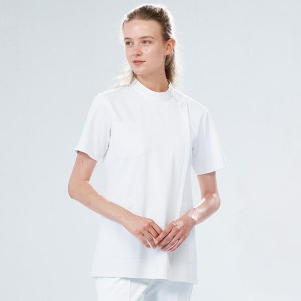 HO4972 ナガイレーベン 白衣 ナースウェア ケーシー ジャケット 女性用 半袖 ジップアップ ...