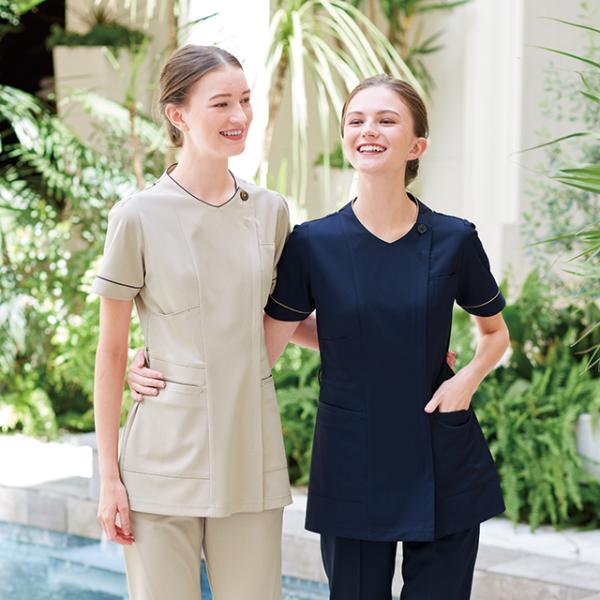 ナガイレーベン ビーズベリー LH6272 白衣 ナースウェア ジャケット チュニック 女性用 半袖...