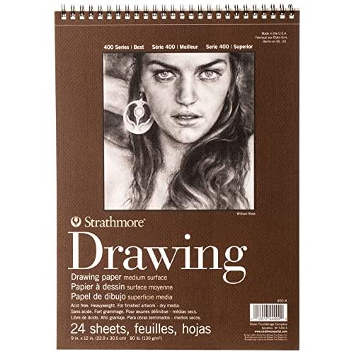 Strathmore STR-400-4 24 Sheet No.80 Drawing Pad, 9...