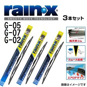 RAINX グラファイト ワイパーブレード  ３本組 G-05 G-07 G-02 425mm 475mm 350mm 送料無料｜hakuraishop