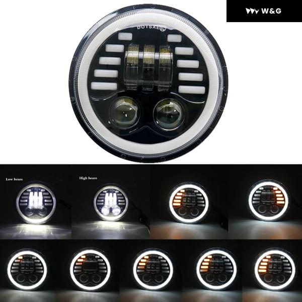 並行輸入品  5-3/4インチ 5.75インチ オートバイ モトLEDプロジェクター ハローヘッドラ...