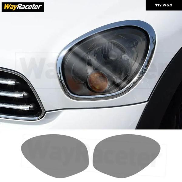 並行輸入品  2枚 車用 ヘッドライト フィルム クリアスモークブラック TPU ステッカー MIN...