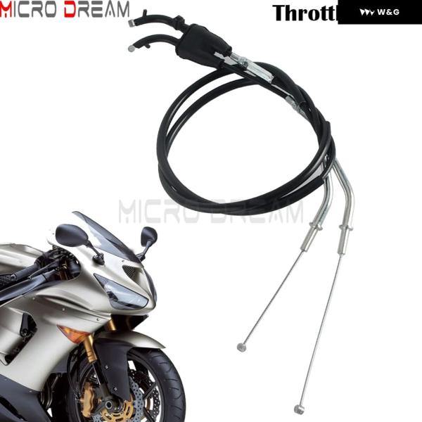 並行輸入品オートバイ バイク ステンレス 編み込みスロットル ケーブル カワサキ ZX6R ZX63...