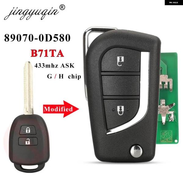 並行輸入品 89070-0D580 B71TA 433MHZ フリップリモートカーキーフォブ トヨタ...