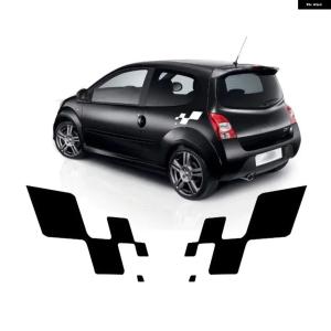 並行輸入品 2枚組 サイドボディ カー ステッカー レーシング スタイル PVCフィルム デカール チューニング ルノー クリオ RS R.S. 18 4 5 2012-2024