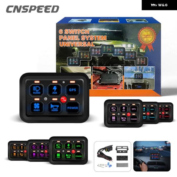 並行輸入品  6ギャング LED スイッチ パネル オンオフ コントロール 12V 自動ライト 電子...