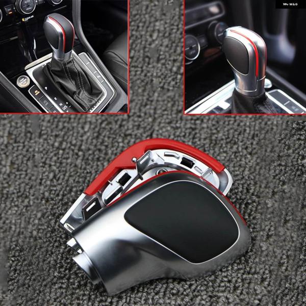 並行輸入品カスタムクロームマット ギア シフト ノブDSGカバー キャップ レッドVW ゴルフ MK...