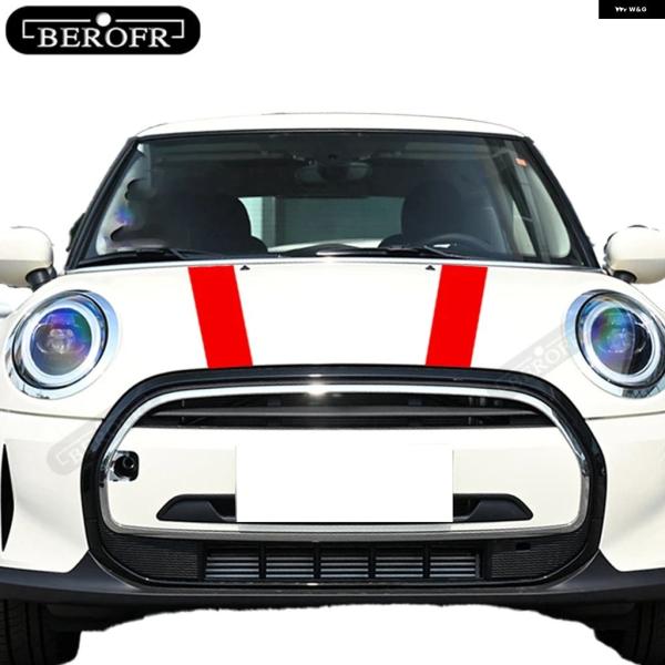 並行輸入品 MINI R50 R53 R56 R55 黒白赤ビニール デカール ボンネット ストライ...