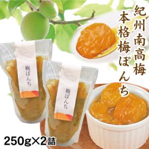 梅 スイーツ 紀州 南高梅 の コンポート 梅ぽんち 250g袋×2個 添加物不使用 和歌山 みなべ 自家梅園産 送料無料 ゆうパケット便