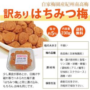 梅干し 訳あり はちみつ 梅 230g 塩分約...の詳細画像2