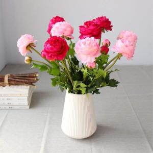 フラワーベース 花器 花瓶 陶器 つや消し面 北欧モダンシンプルデザイン (中, 白)｜hakusan-shop
