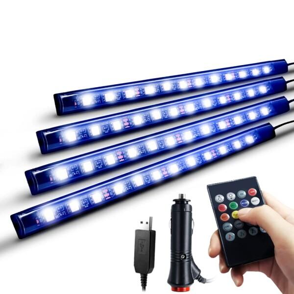Nanpoku 車 LEDテープライト USB&amp;シガーソケット 2種給電 車内装飾用 防水 高輝度 ...