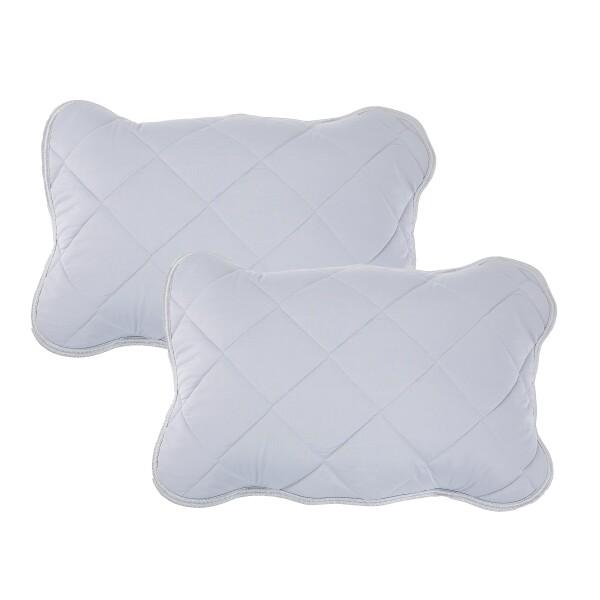 枕パッド シングル 43×63cm 2枚セット 枕カバー 夏用 冷感接触 リバーシブル ライトグレー