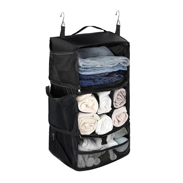 ELEZAY クローゼッ 衣装 吊り下げ収納 旅行やビジネスに便利な折り畳式3段圧縮袋 スーツケース...