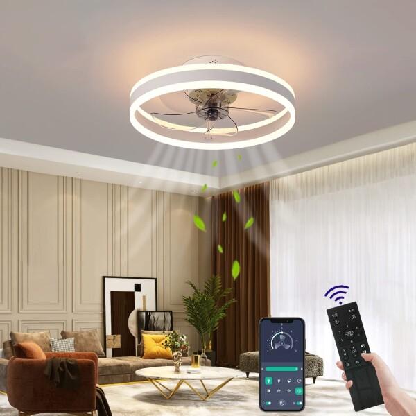 シーリング LED天井ファンライト 静音ファン付き照明 リモコン付き調節可能な風速 ナイトライト