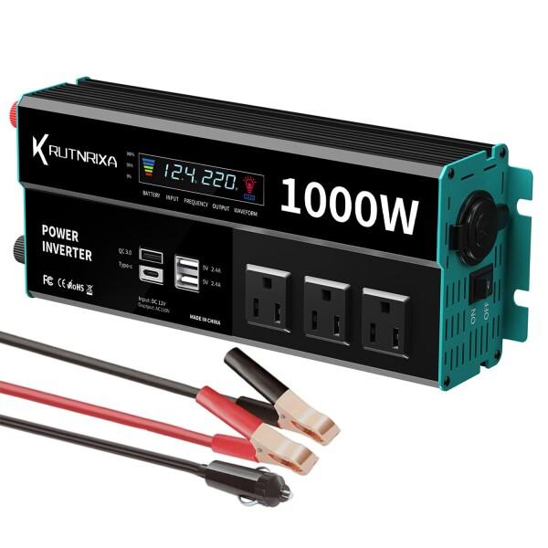 RUTNRIXA インバーター シガーソケット コンセント 1000W DC12VをAC100Vに変...