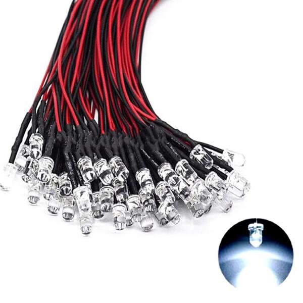 サムコス ジオラマ電飾用 LED 5mm 白/イエロー 小型電球 配線付き 3-12V用 抵抗付属汎...