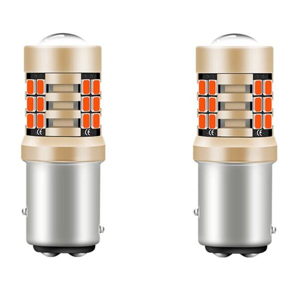 S25 P21/5W ダブル球 レッド 12V 24V兼用 1157 BAY15D LEDバルブ 3...