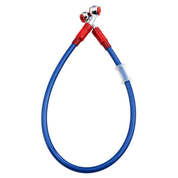 AHL ブレーキ ホース クラッチ オイル ホース メッシュホース 80CM 油圧 (ブルー)