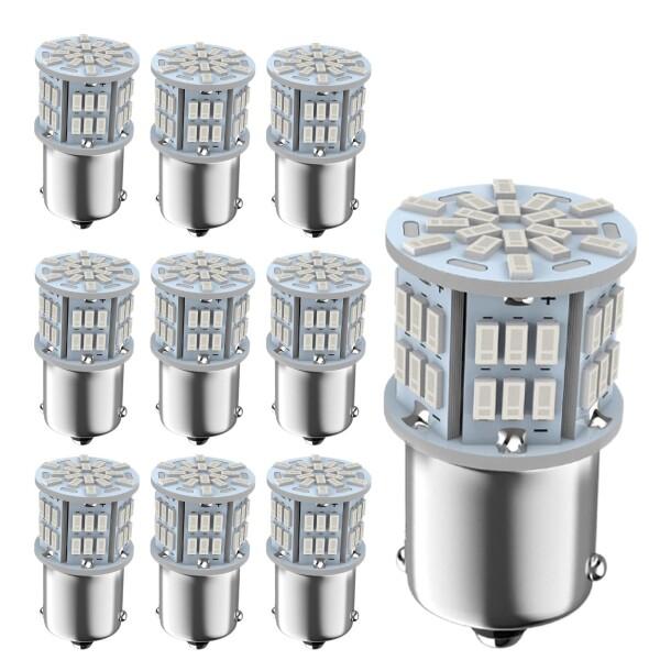 Autart 12V-24V S25 シングル球 ブルー 青 ピン角180度 （P21W 1156 ...