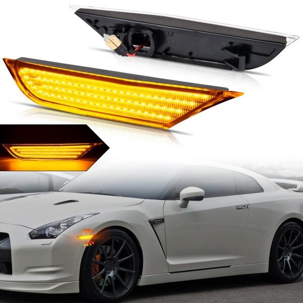 NEIFILES LED フロントサイドマーカーライト日産GT-R対応 R35 サイドマーカーランプ...
