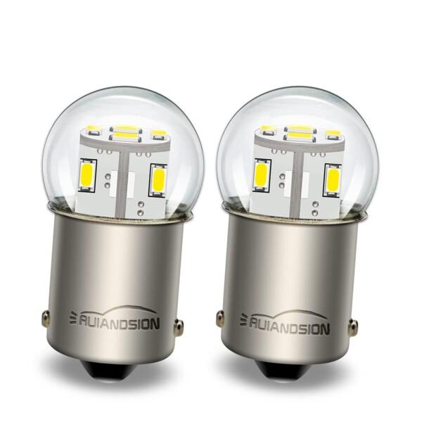 Ruiandsion 2 個 1156 LED 電球 6V BA15S P21W 7506 ホワイト...