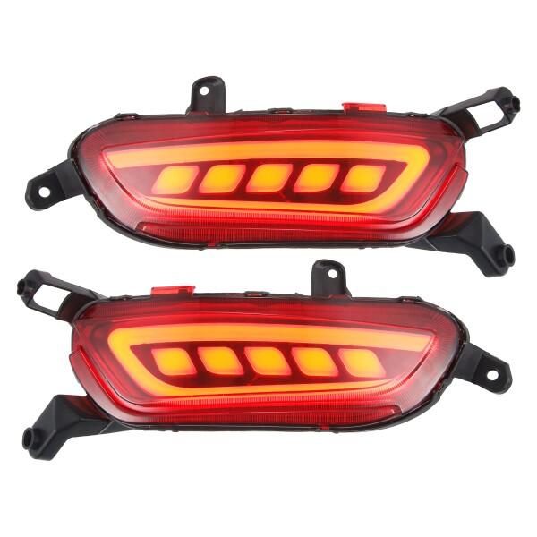 A ABSOPRO リアバ ンパーリフレクター LEDフォグライト ターンシグナルライト 一連 レッ...